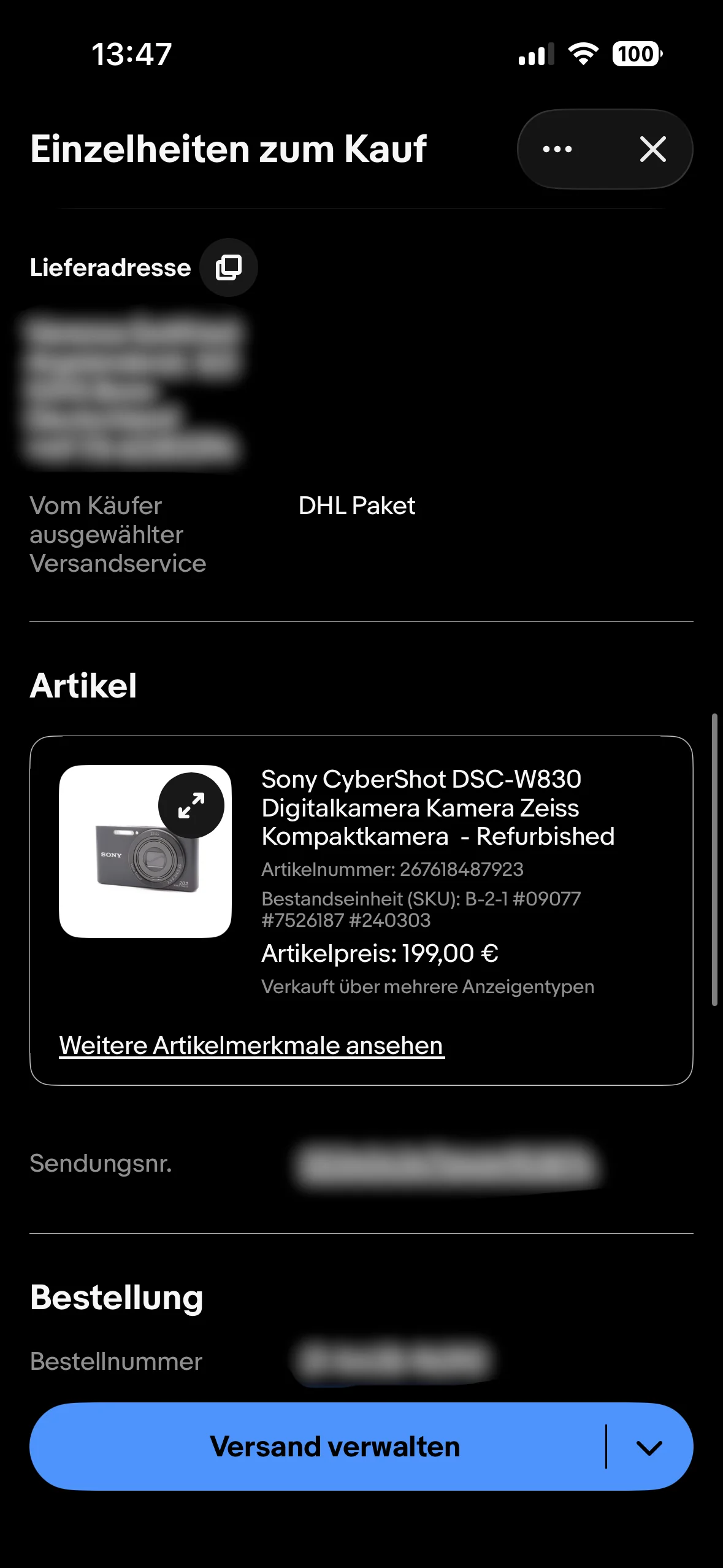 Verkauf – Sony W830