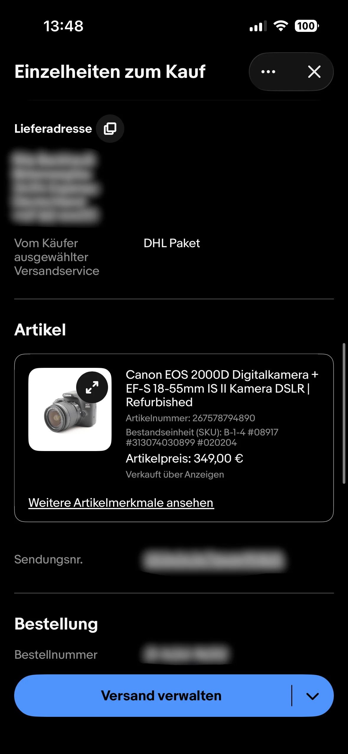 Verkauf – Canon EOS 2000D