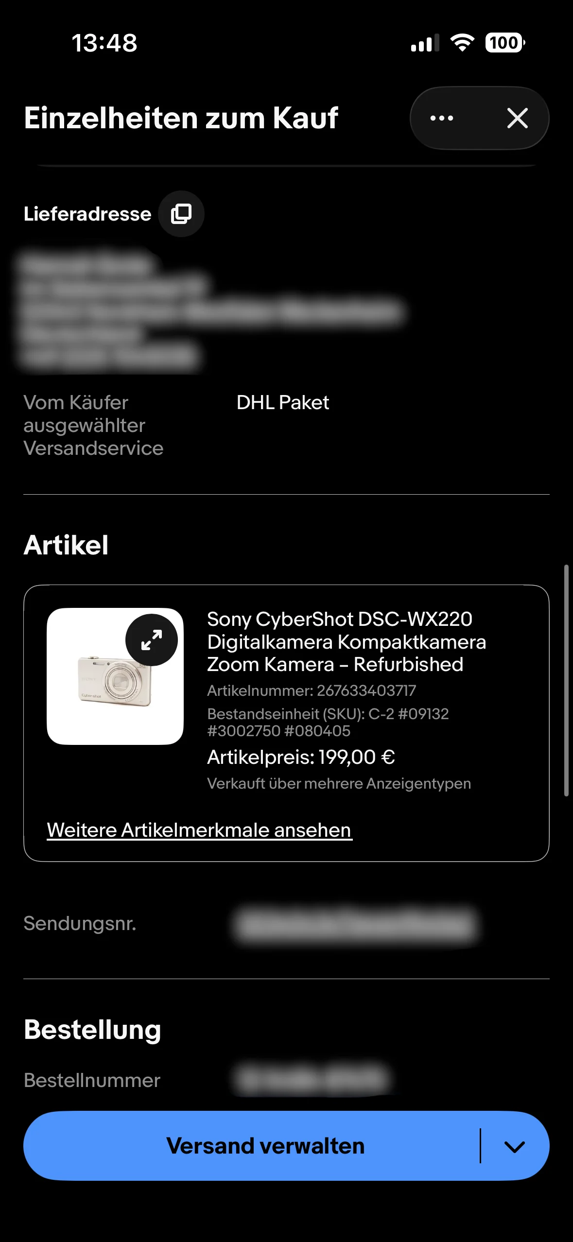 Verkauf – Sony WX220