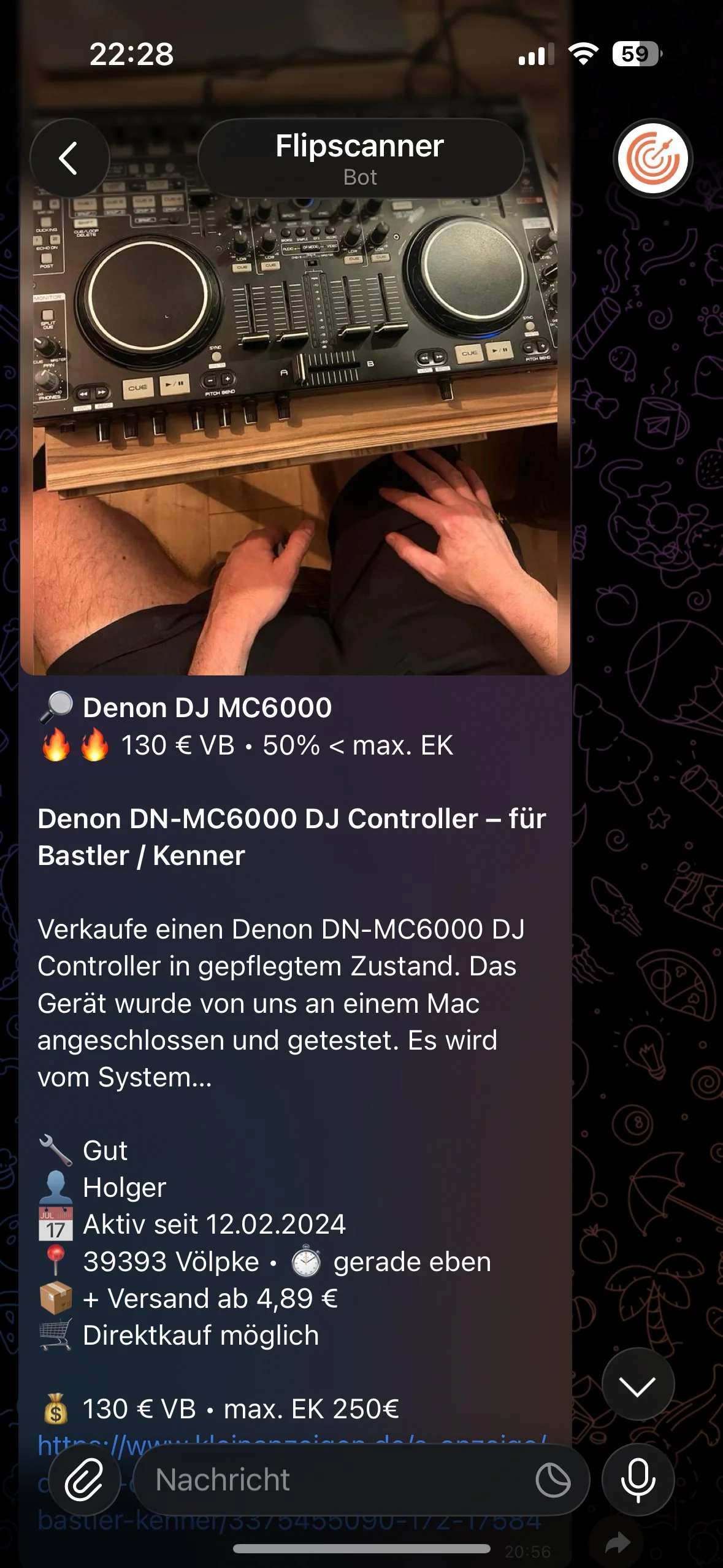 Telegram Alert – Denon DJ MC6000
