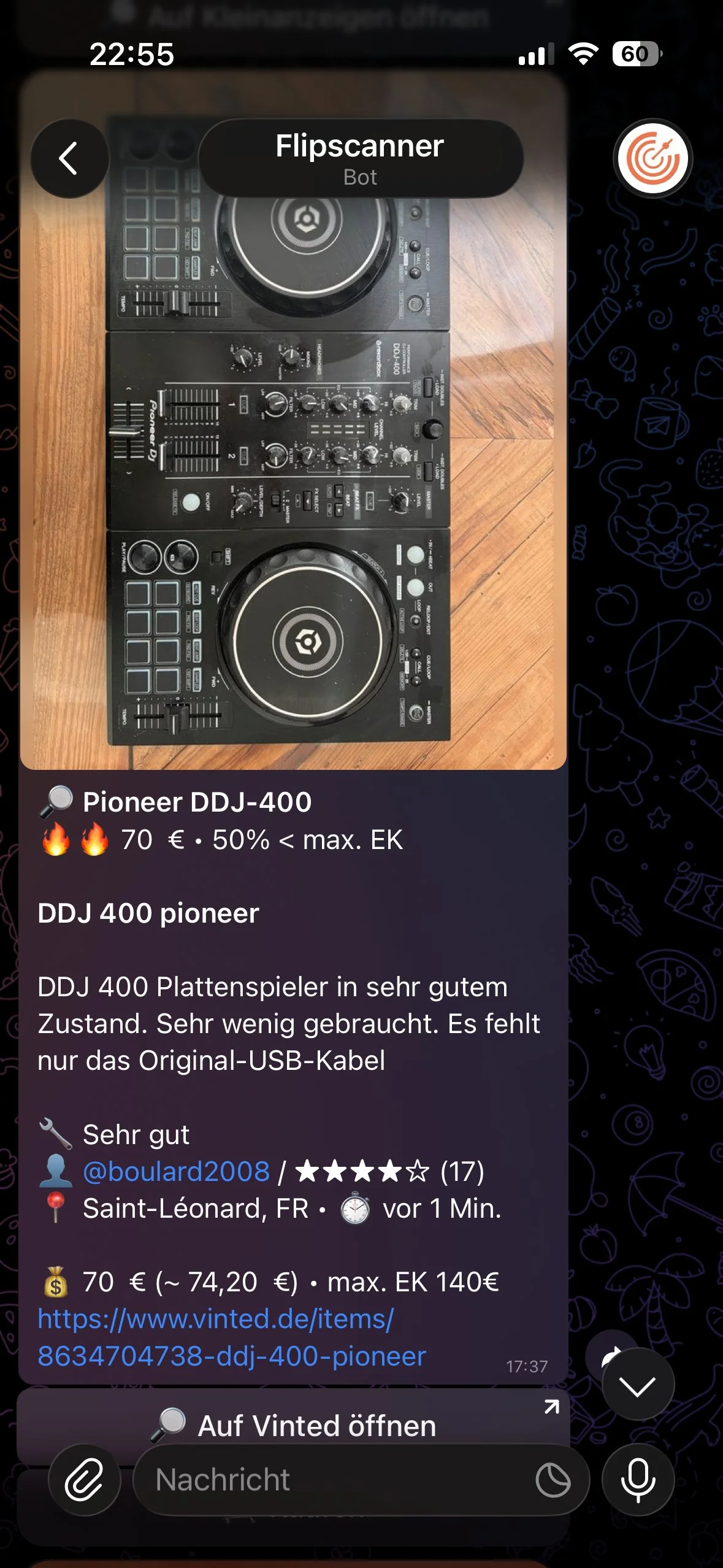 Telegram Alert – Pioneer DDJ-400